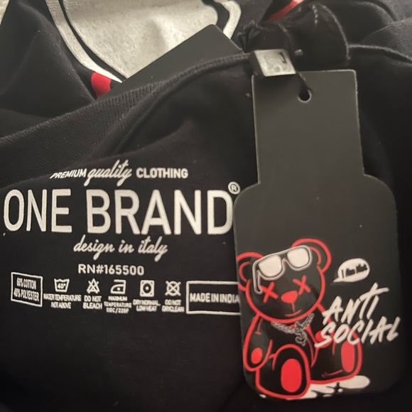 Women/Boyfriends ONE BRAND BLACK T SHIRT Im not an anti Social DESING IN ITALY - Picture 4 of 4